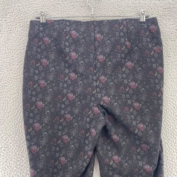Chicos Pants Womens 3 US 16 Black Multi Floral Ponte Stretch Leggings Pull On - Picture 4 of 12